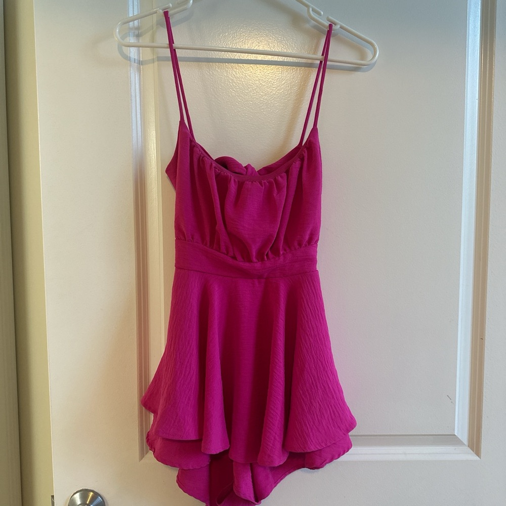 Vibrant Pink Flowy Romper